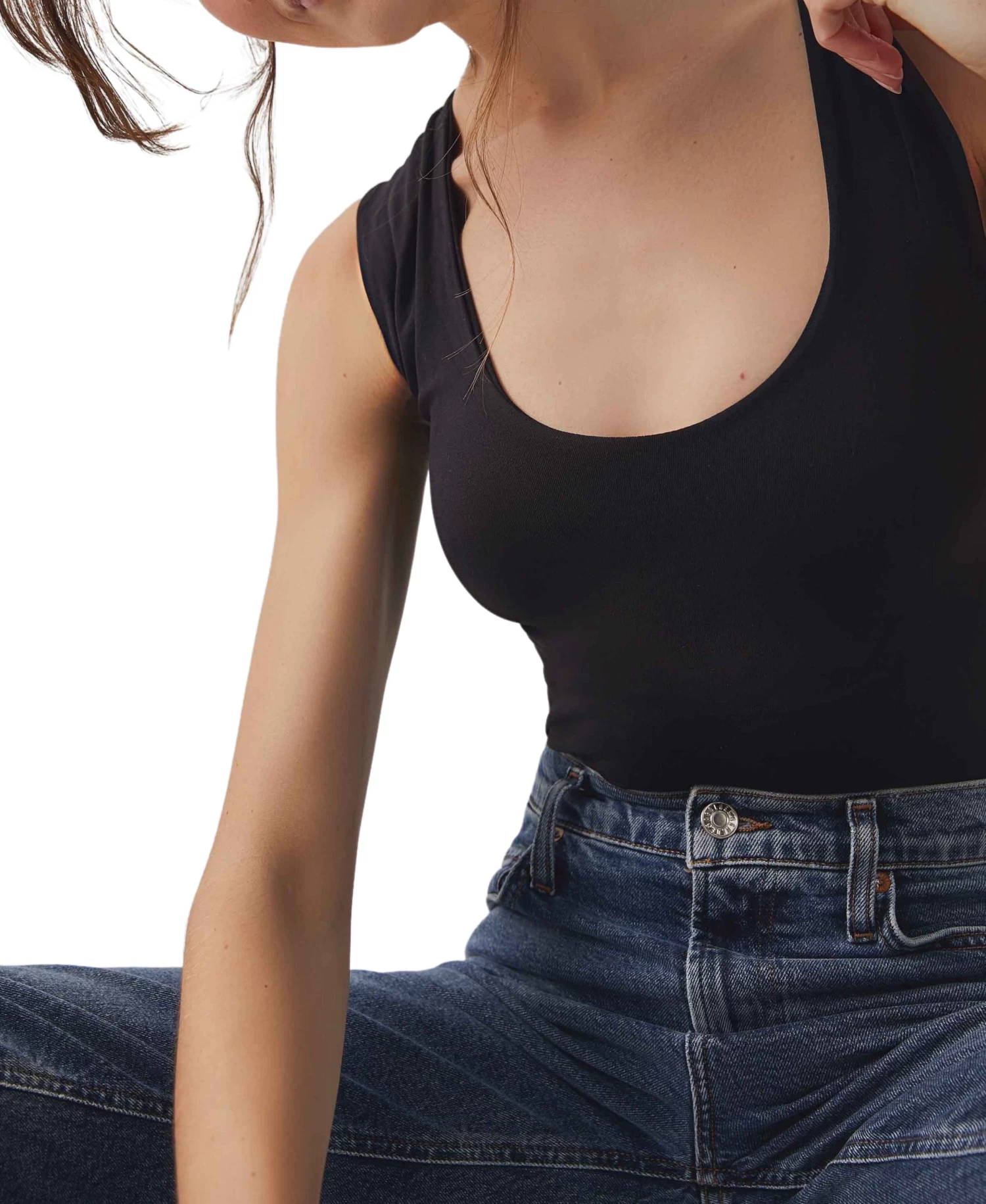 FREE PEOPLE Clean Line Muscle Cami In Black - Image 3