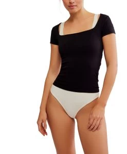 FREE PEOPLE Clean Lines Baby Tee In Black