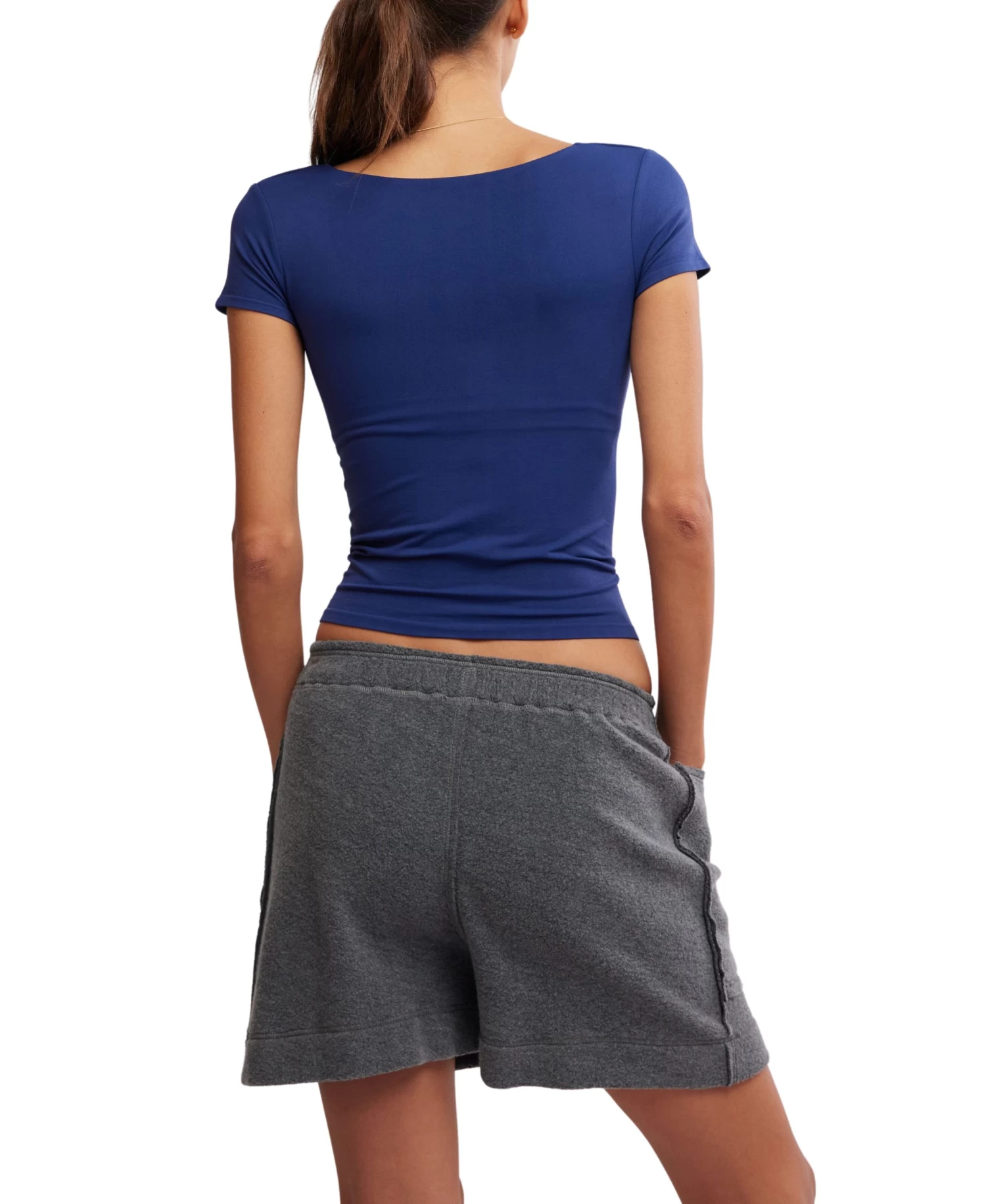 FREE PEOPLE Clean Lines Baby Tee In Blue - Image 3