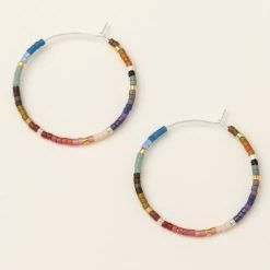 Small Hoops In Dark Multi
