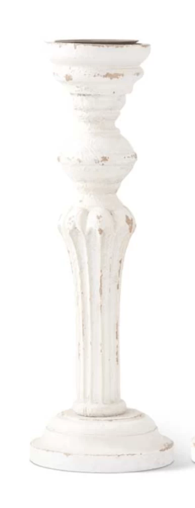 White Wood Candle Holder - Image 4