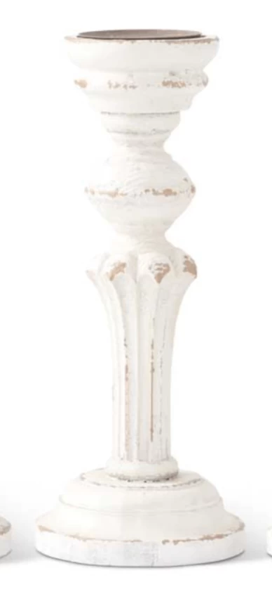 White Wood Candle Holder - Image 3
