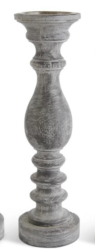 Grey Wood Candleholder - Image 4