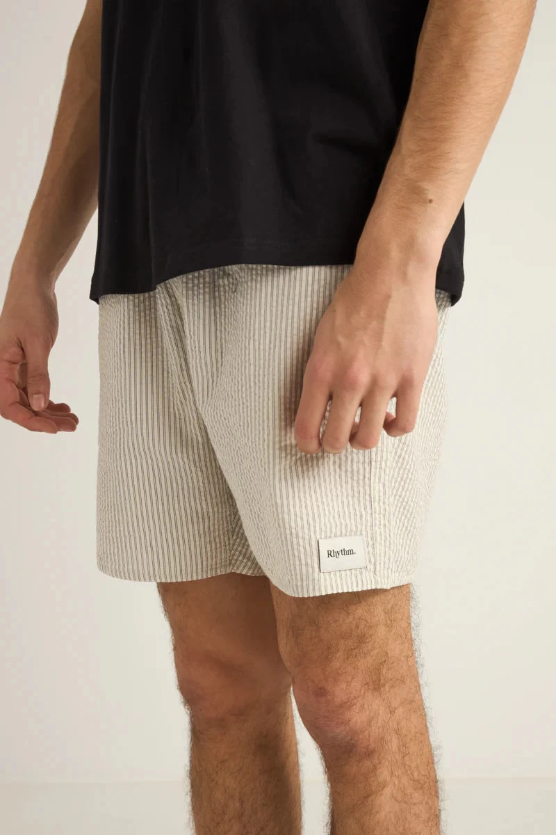 Rhythm Seersucker Jam Shorts In Natural