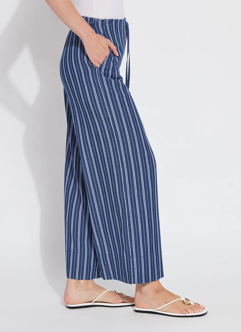 Serefina Wide Leg Trouser In Vacay Chambray Stripe - Image 2