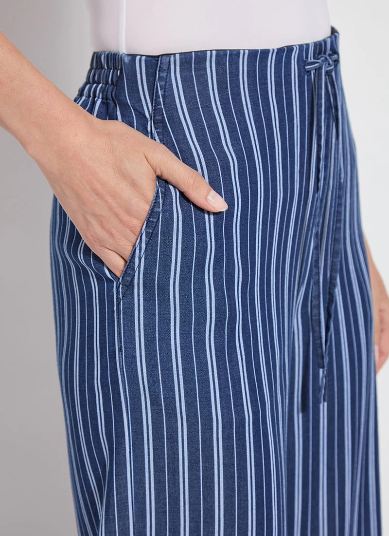 Serefina Wide Leg Trouser In Vacay Chambray Stripe - Image 4