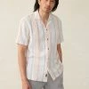 Short-Sleeve Breeze Camp Shirt In Golden Beach Stripe