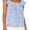 Short Sleeve Square Neck Woven Top