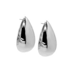 Chunky Teardrop Earrings In Silver