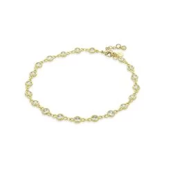 Simulated Diamond Anklet In Gold