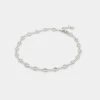 Simulated Diamond Anklet In Silver