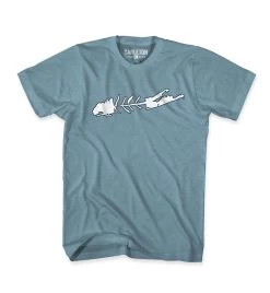 LI Fish Short Sleeve Crew Tee In Slate