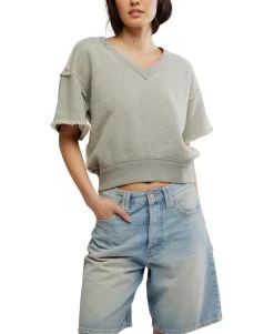 FREE PEOPLE So Easy Sweatshirt In Heather Grey