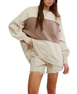 FREE PEOPLE Strawberry Sweatshirt In Summer Sand