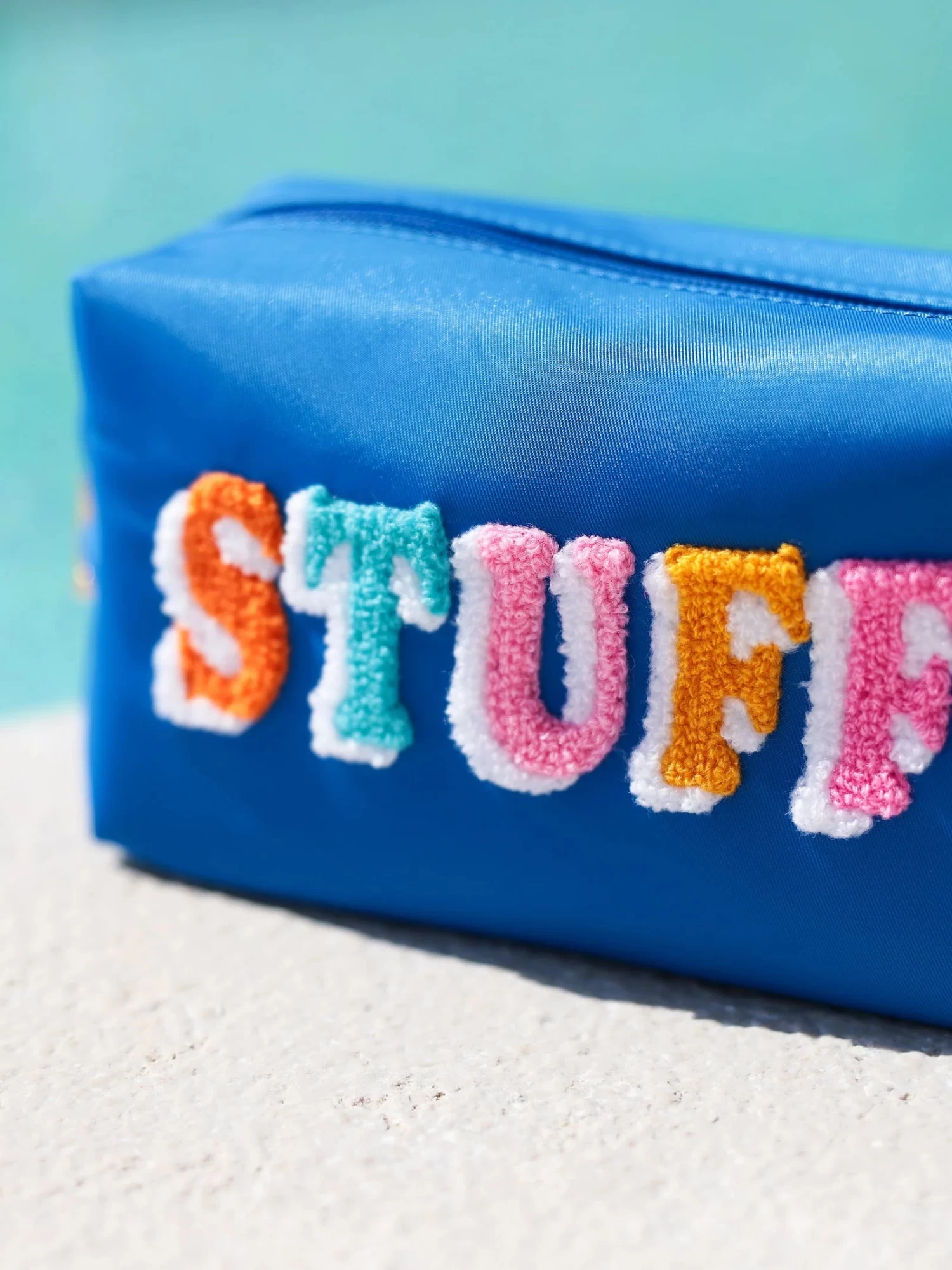 "Stuff" Small Zip Pouch In Ocean - Image 2
