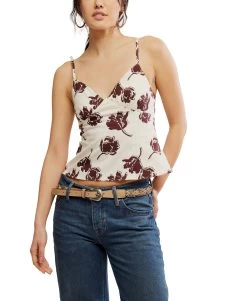 FREE PEOPLE Susie Printed Top In Bittersweet