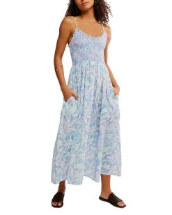 FREE PEOPLE Sweet Nothings Midi Dress In Blue Vista