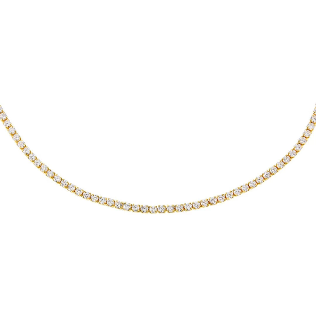Thin Tennis Choker In Gold