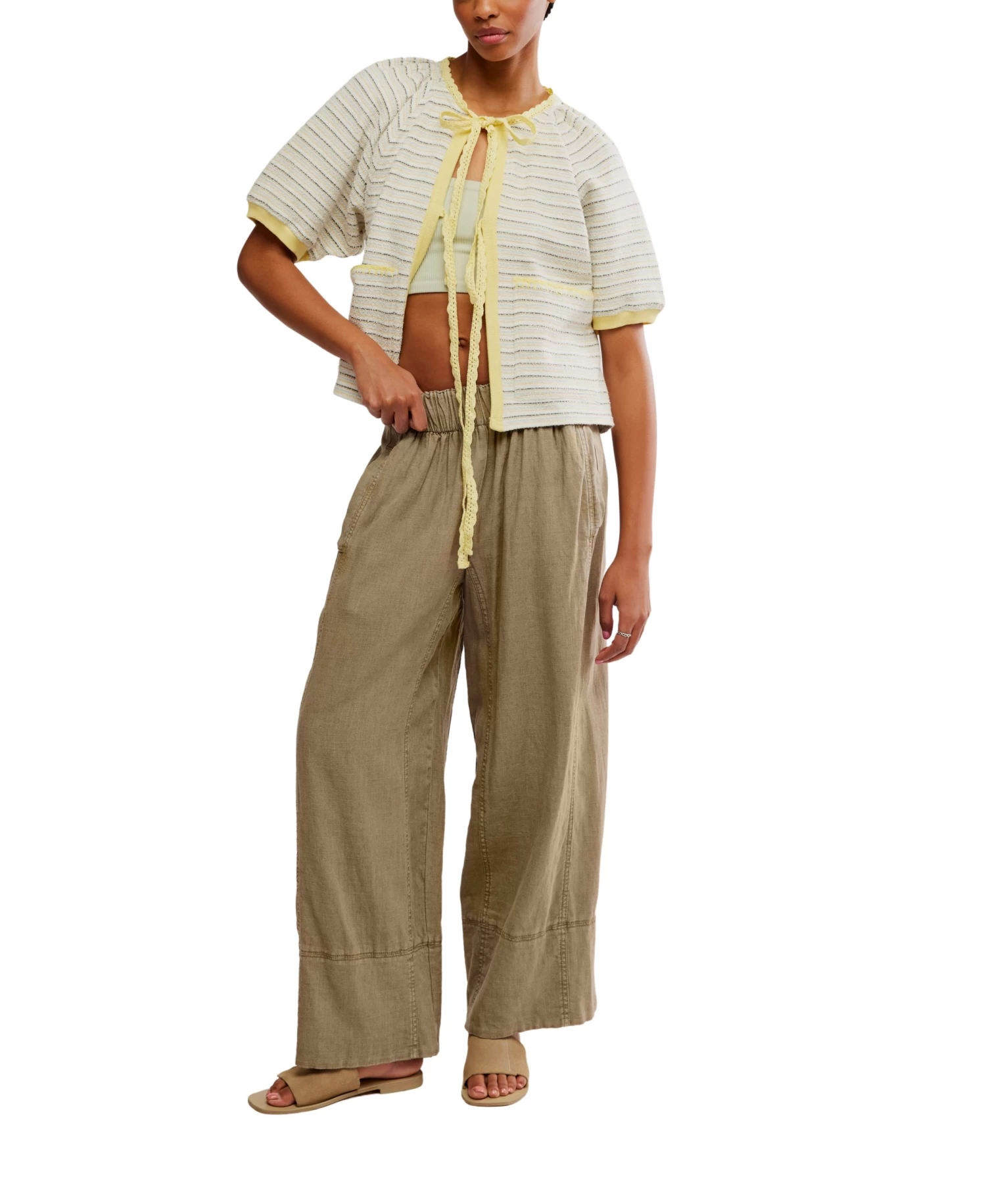 FREE PEOPLE Tropic Sweatshirt In Ivory - Image 5