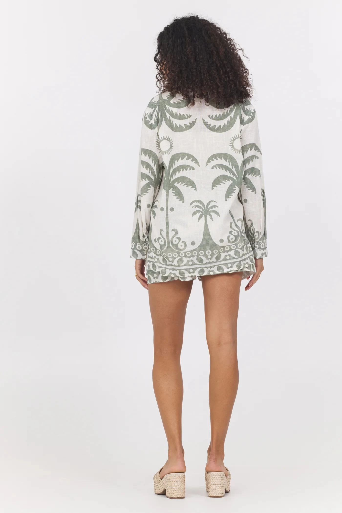 Tulum Border Print Button Up - Image 3