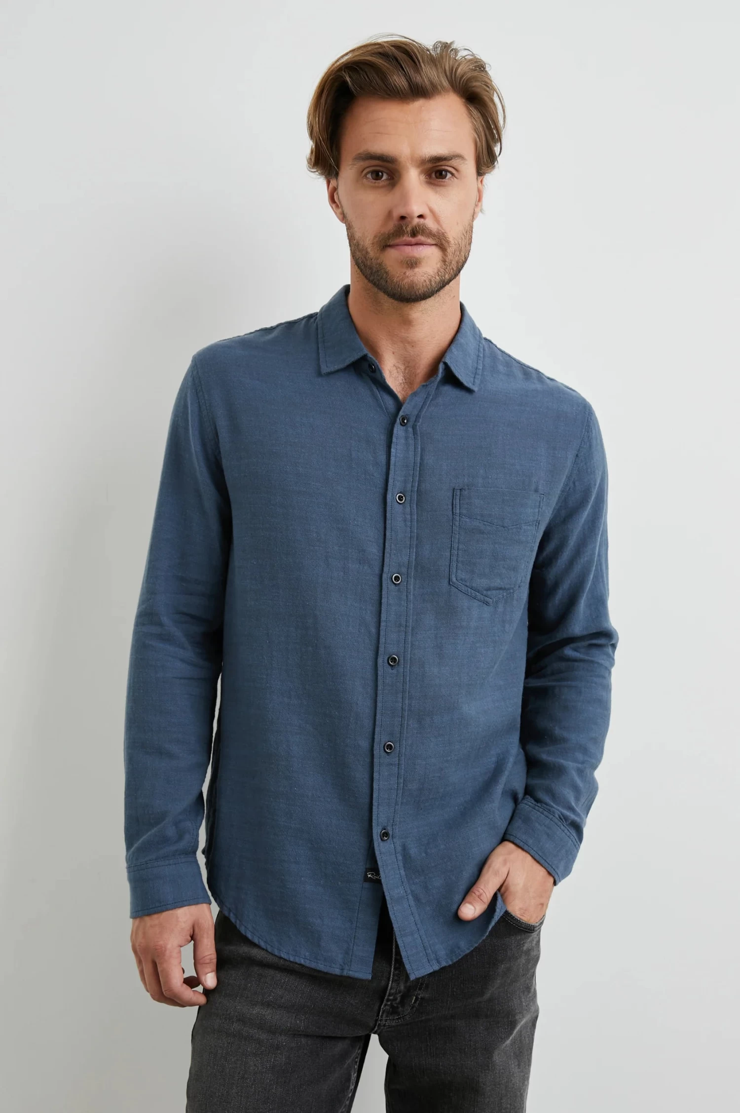 RAILS Wyatt Long Sleeve Button Down In Sea Blue