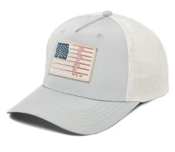Water Performance Americana Fishing Trucker Hat In Gray