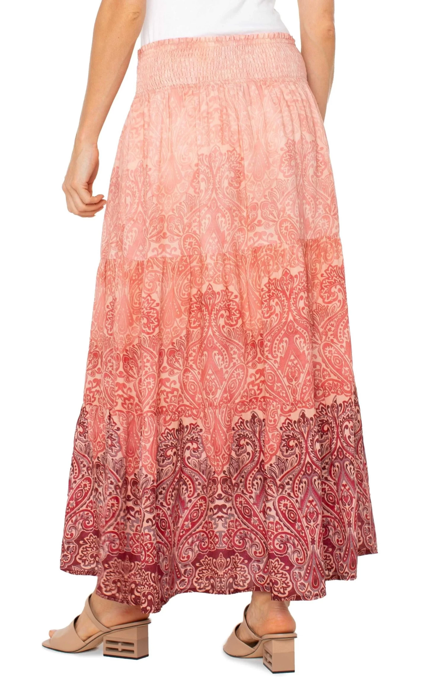 Woven Maxi Skirt In Mauve Ombre Paisley - Image 3