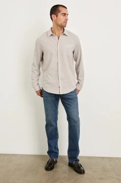 RAILS Wyatt Relaxed Fit Shirt In Tahini Etch