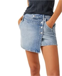 FREE PEOPLE Wynne Denim Skirt In Light Indigo