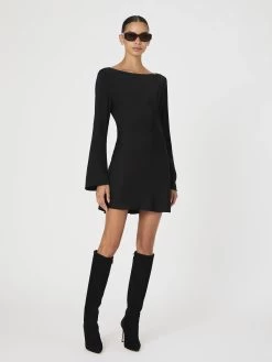 French Connection Ennis Satin Longsleeve Mini Dress