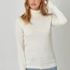 Fitted Turtleneck Sweater In Ivory