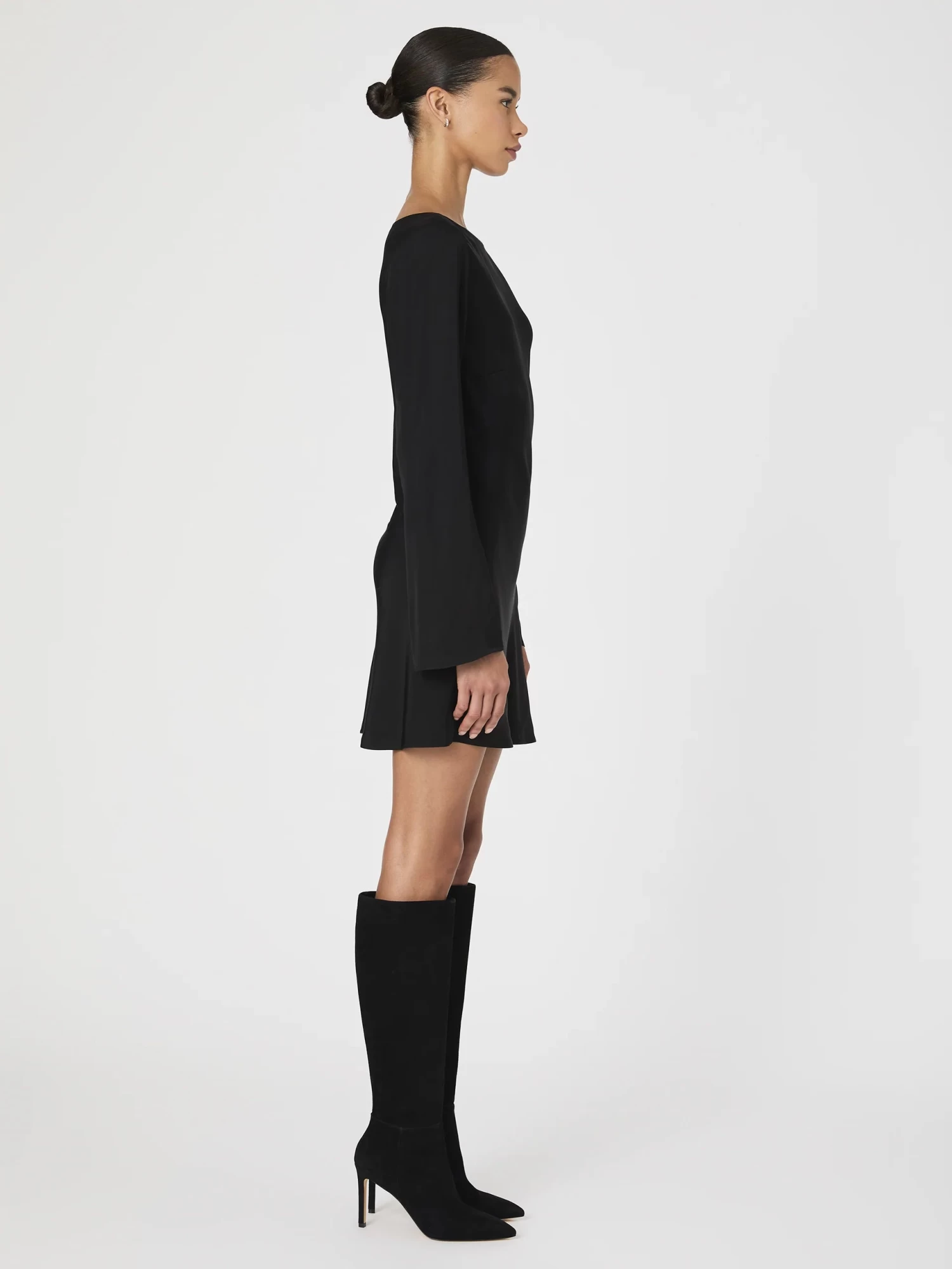 French Connection Ennis Satin Longsleeve Mini Dress - Image 5