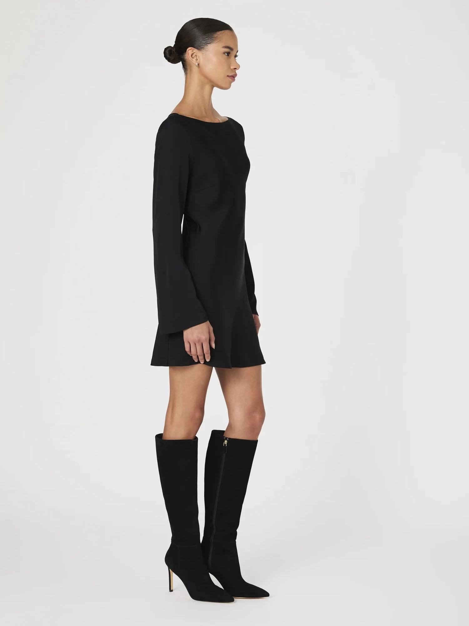 French Connection Ennis Satin Longsleeve Mini Dress - Image 7