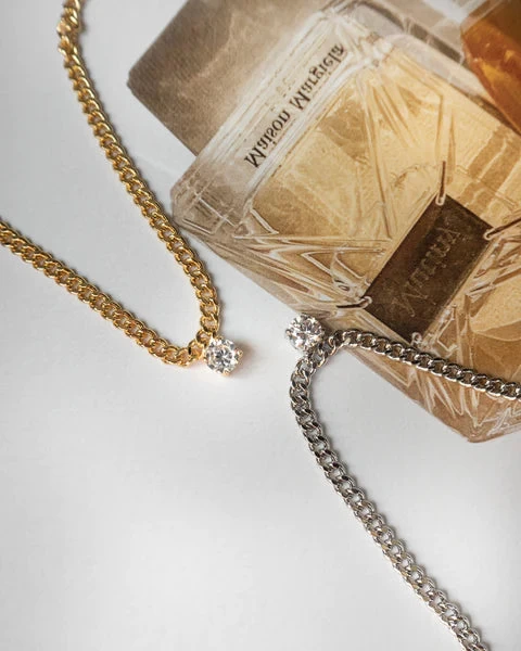 Luv AJ Bardot Stud Charm Necklace In Silver - Image 2