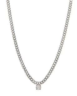 Luv AJ Bardot Stud Charm Necklace In Silver