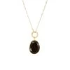 Cat Eye Pendant Necklace In Gold/Onyx