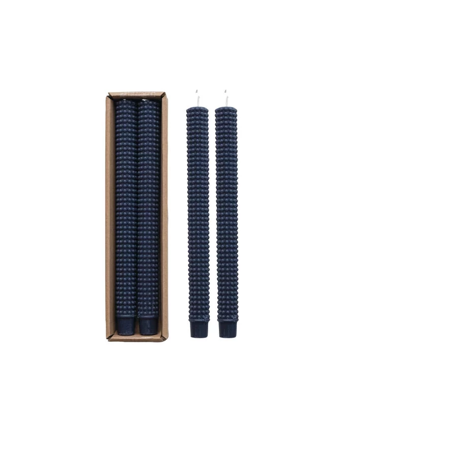 Hobnail Tapers Set Of 2 In Navy