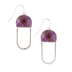 Stone Chandelier Earrings In Amethyst