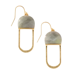 Stone Chandelier Earrings In Labradorite