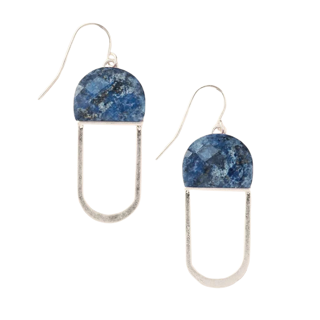Stone Chandelier Earrings In Lapis