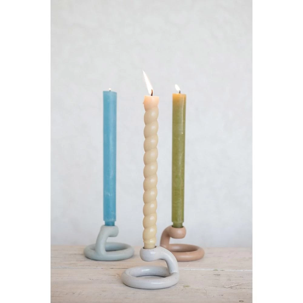 10" Set Of 2 Twisted Taper Candles In Cream - Image 2