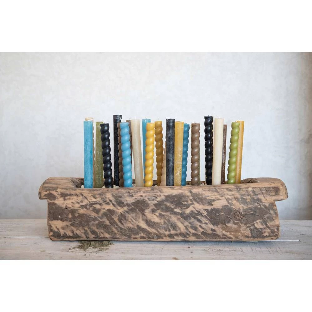 10" Set Of 2 Twisted Taper Candles In Cream - Image 3