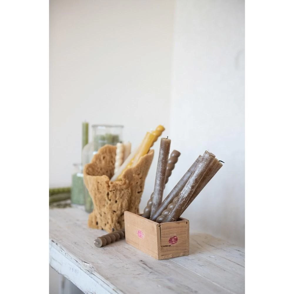 10" Set Of 2 Twisted Taper Candles In Cream - Image 4