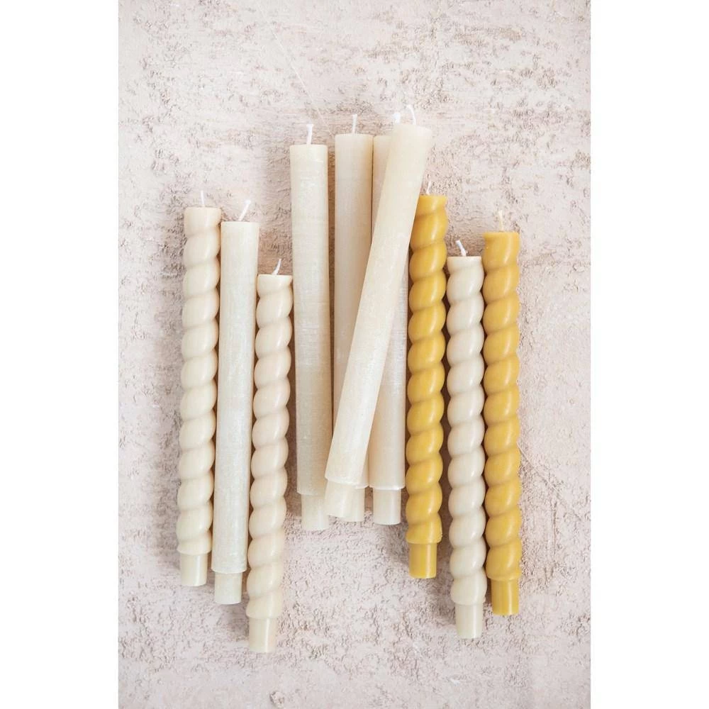 10" Set Of 2 Twisted Taper Candles In Cream - Image 5