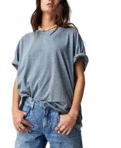 FREE PEOPLE Nina Tee In Blue Mirage