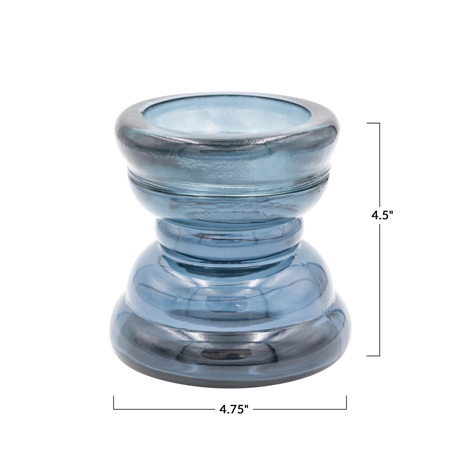 Blue Glass Candle Holder - Image 3