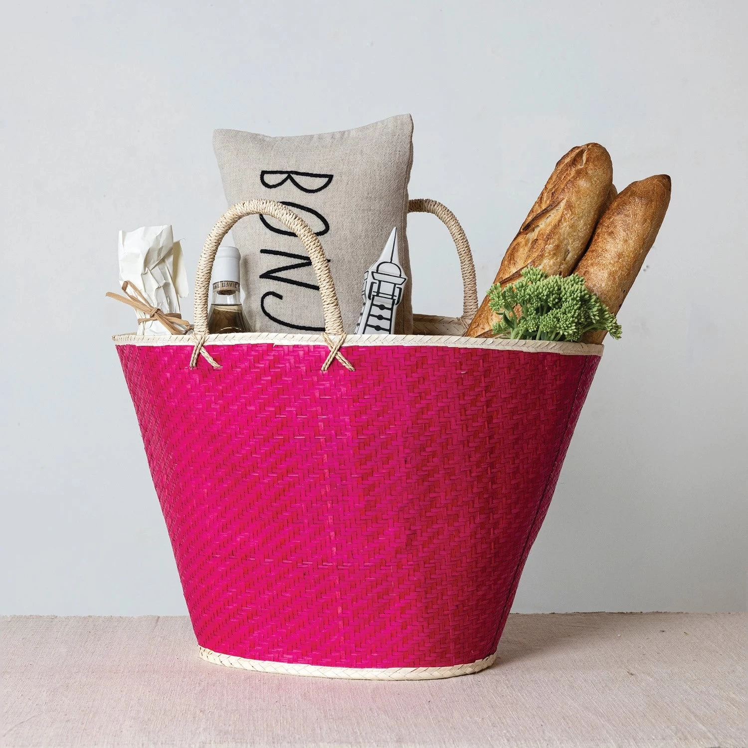 Pink Palm Leaf Tote - Image 3