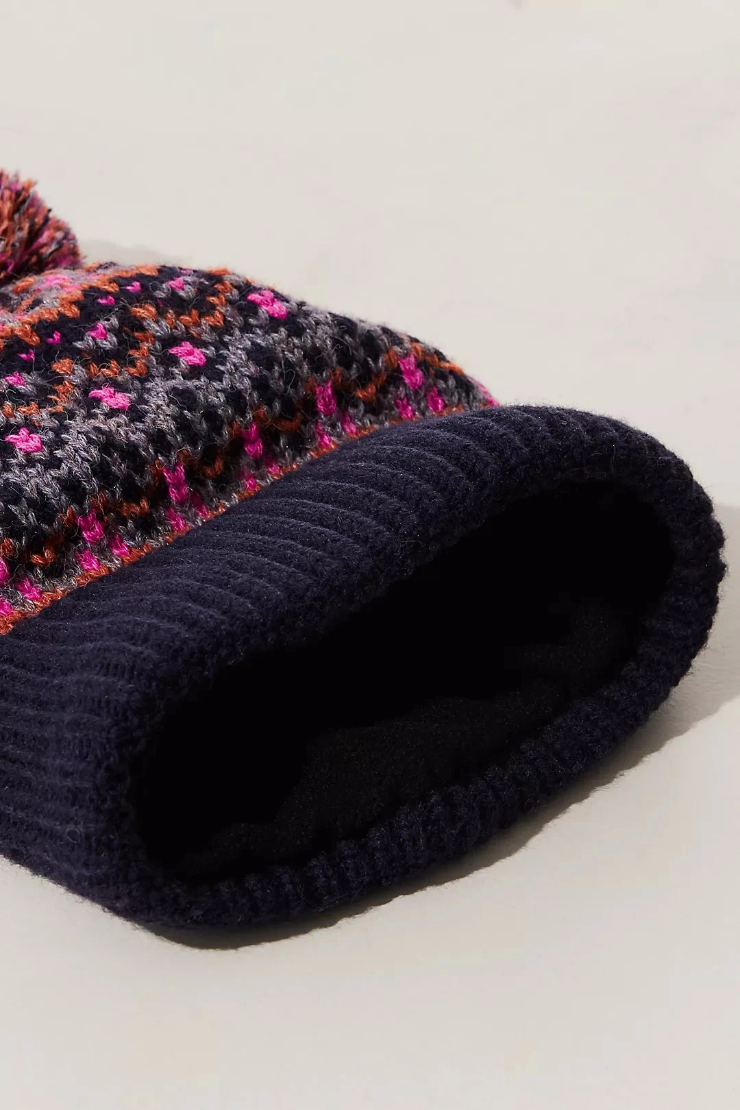 FREE PEOPLE First Frost Fairisle Pom Beanie In Navy - Image 4