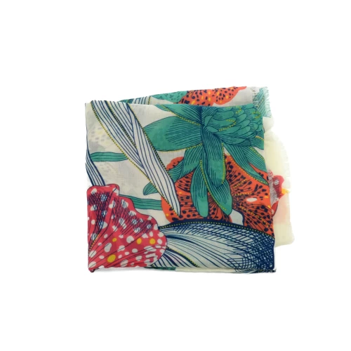 Pink Tropical Botanical Scarf - Image 3