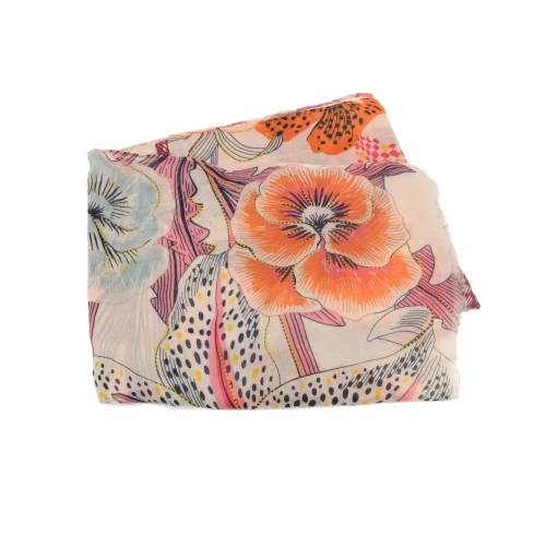 Pink Tropical Botanical Scarf - Image 2